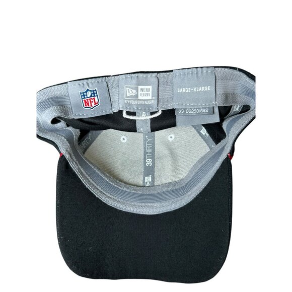 Atlanta Falcons NFL Fitted Baseball Hat New Era 39Thirty Sz L/XL White Black Red - Picture 5 of 8